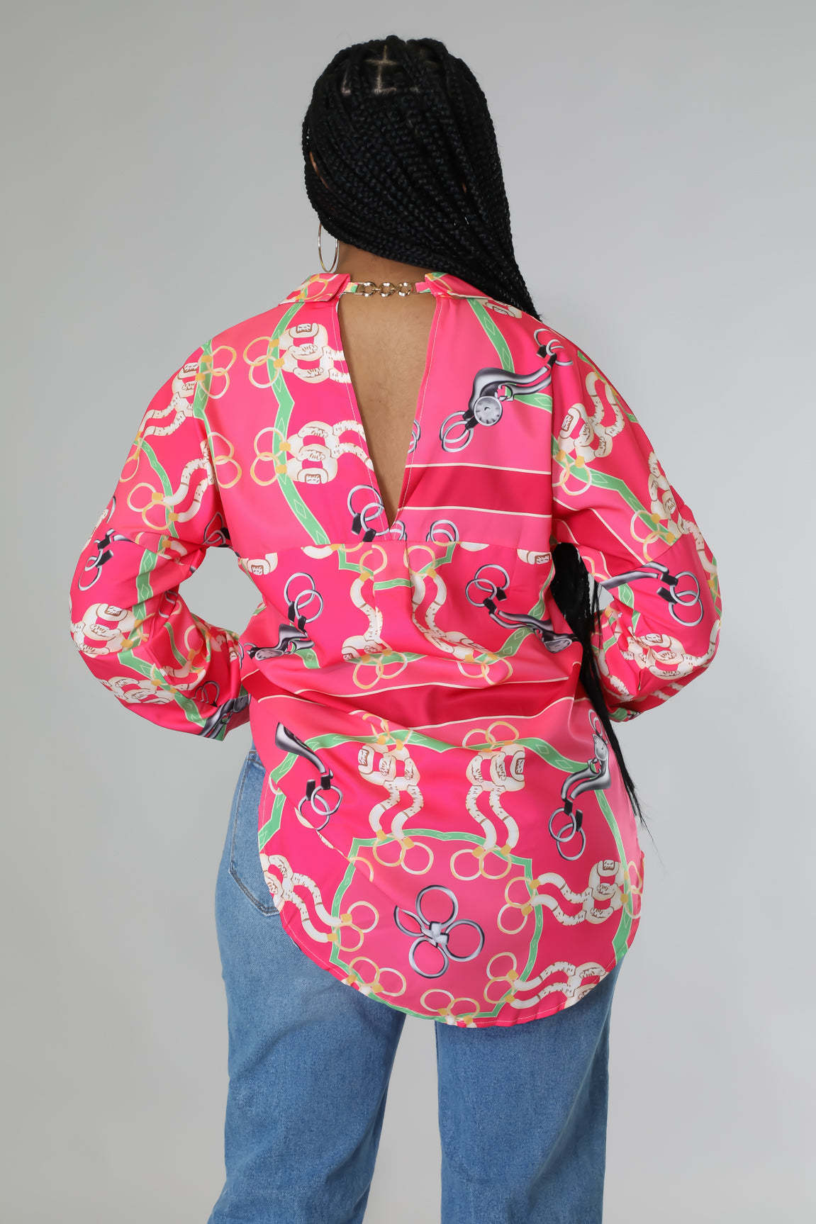 Blusa informal de verano para mujer, con solapa y manga larga, estampada a cuadros, para oficina