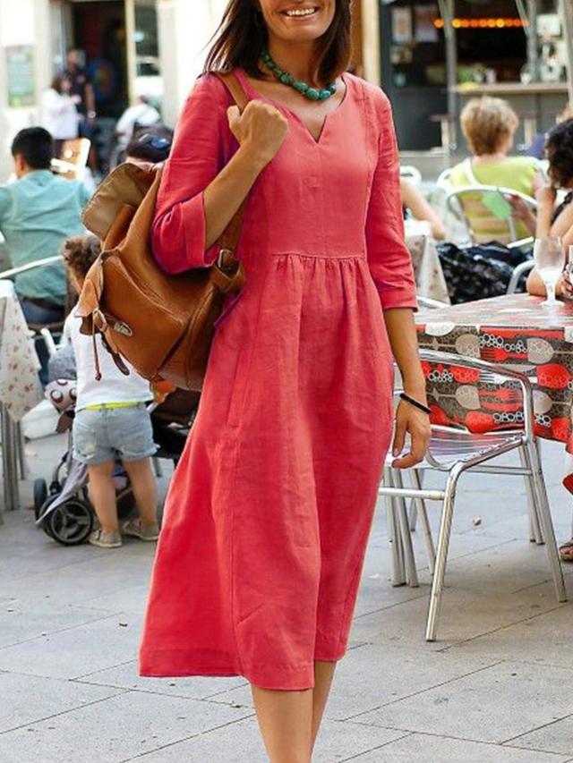 Women Casual Autumn And Winter Long Sleeve Plus Size Loose Dress
