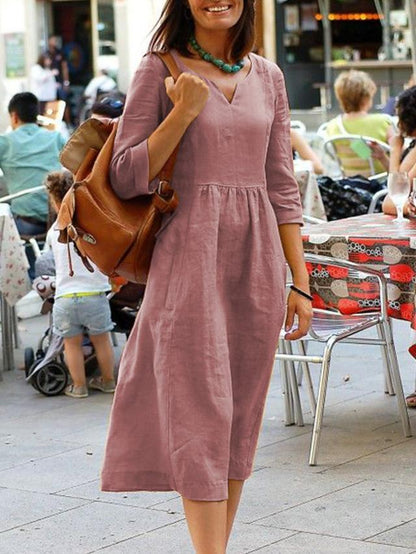 Women Casual Autumn And Winter Long Sleeve Plus Size Loose Dress