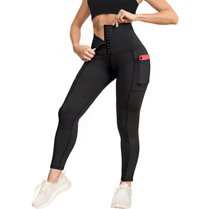 Women Fashion Casual Tight High-Waist Pocket Yoga Pants