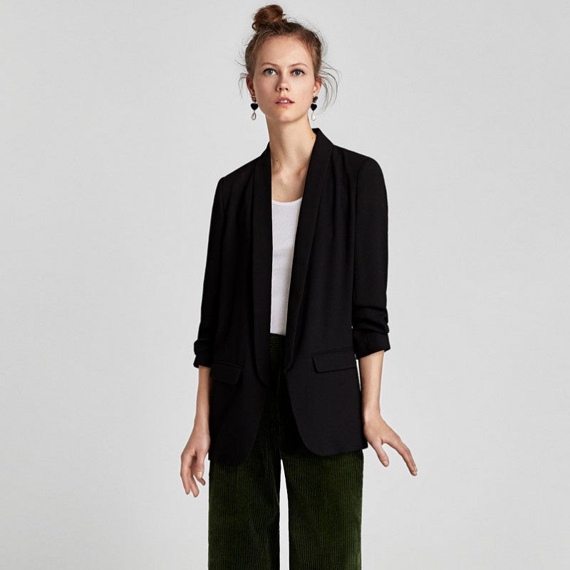 Blazer casual de color sólido de moda para mujer