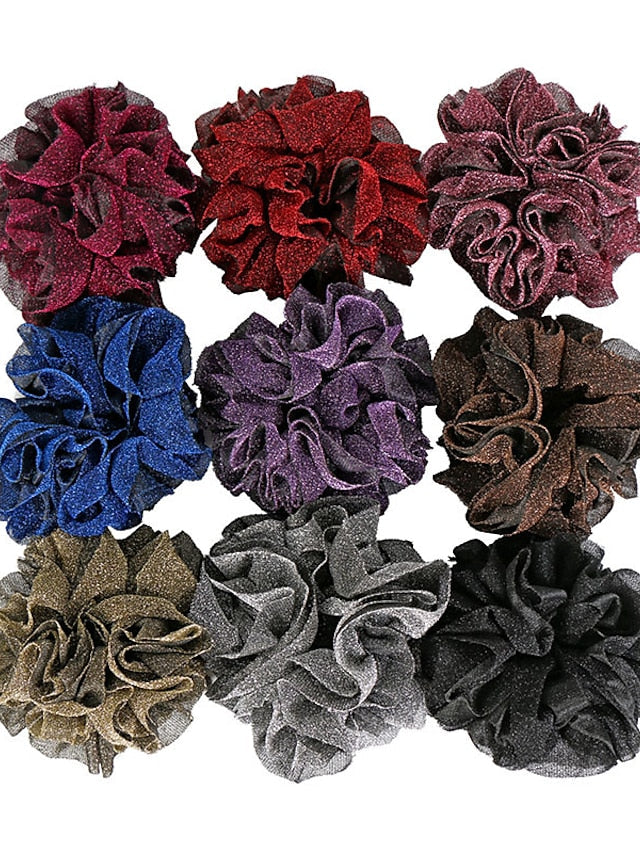 Bling Scrunchies Giant Large Intestine Big Hair Ties Elastic Rubber Bands Glitter Ponytail Holder Hijab Volumizing Scrunchies for Women