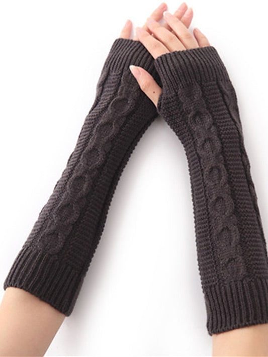 Unisex Fingerless Gloves Date Vacation Casual Daily Solid / Plain Color Knitting Warm Ups Warm 1 Pair for Women