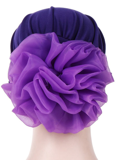 1pcs Women Floral Solid Hat Flower Stretchy Turban Bonnet Ladies Bandanas African Head Wrap for Women