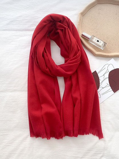 Shawls & Wraps Party Black Scarf Pure Color / Basic / Red / Fall / Winter / Imitation Cashmere for Women