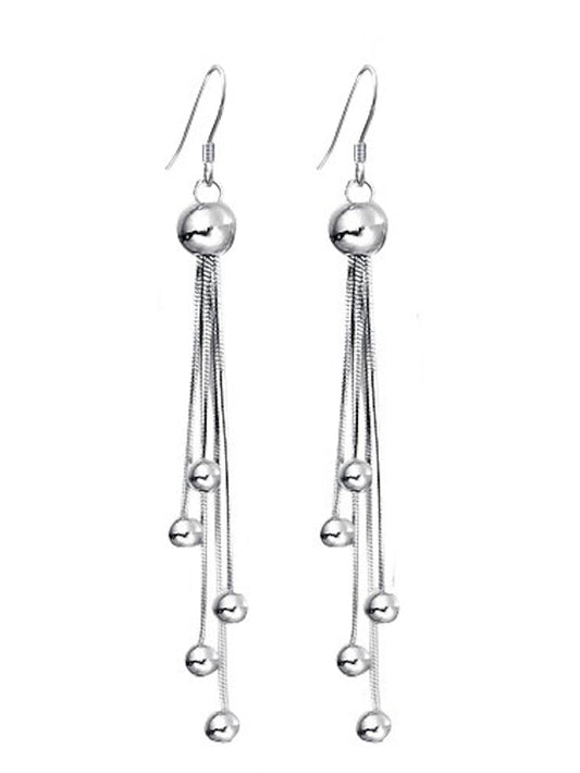 Drop Earrings Dangle Earrings Tassel Fashion Sterling Silver Earrings Jewelry Silver For Party Casual Daily for Women