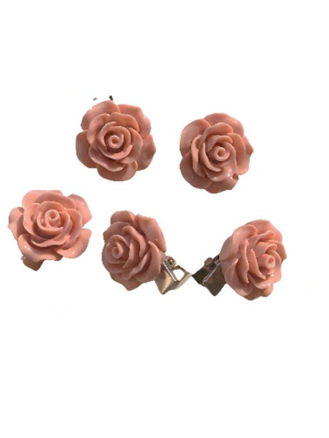 5pcs Per Set Girls' Hair Clip For Daily Flower Classic Butterfly. Peach.Flower Shape Hair Clips Alligator clip Hair Slide for Girl and Woman for Women