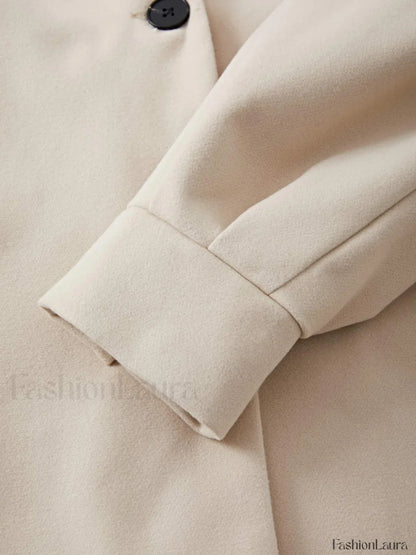 Puff Sleeve Belted Woolen Coat
