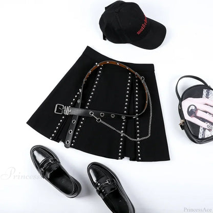 Punk Stud Retro Harajuku Skirt