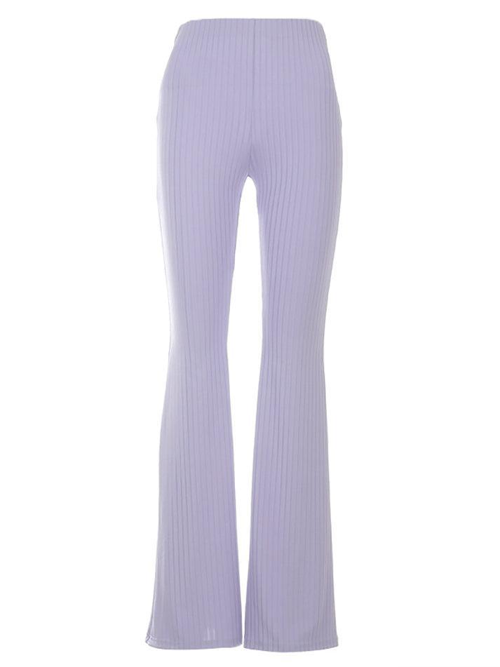 Pure Color Wide Leg Flare Pants