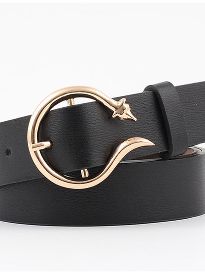 Unisex PU Buckle Belt PU Leather Prong Buckle Plain Casual Classic Party Daily Black Pink Red Brown for Women
