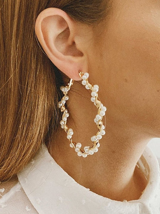 1 Pair Hoop Earrings For Birthday Gift Prom Alloy Classic Fashion for Women