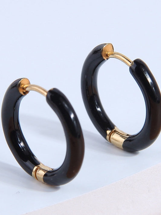 1 Pair Hoop Earrings Earrings For Office Work Daily Stainless Steel Circle Fashion for Women