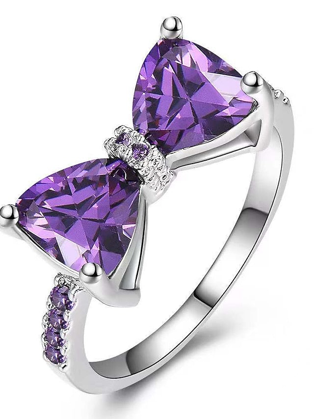 1PC Zircon Butterfly Tiny Diamond Ring For  Party Evening Date for Women