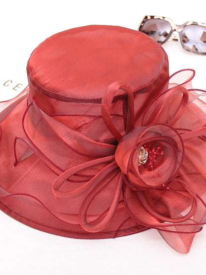 Party Hat Party Wedding Street Flower Solid Color Wine Pink Hat Fall Winter Spring Summer for Women