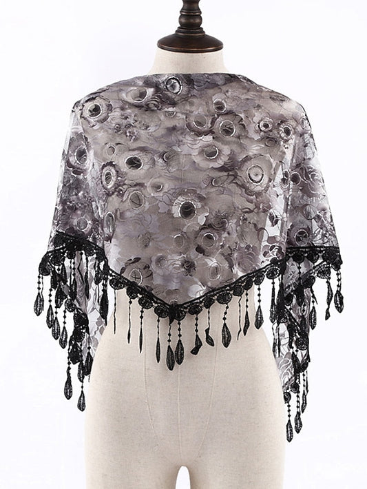 Bandana Hair Scarf Scarves Gift Daily Holiday Flowers Chiffon Casual Bohemia Sunscreen 1 PC for Women