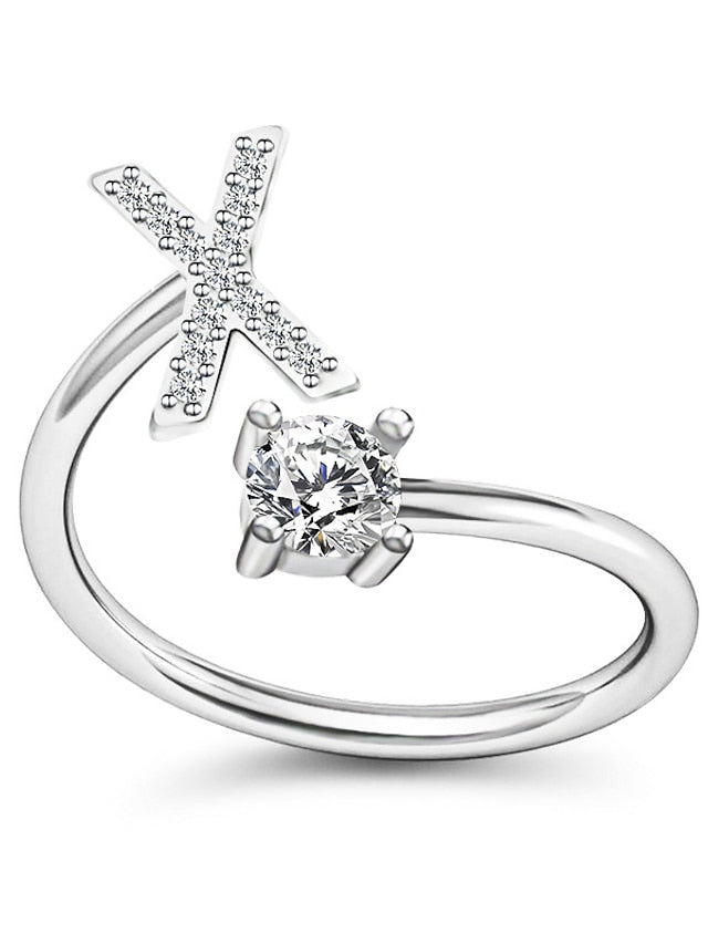 1PC Band Ring For Men's Crystal White Alloy Classic for Women