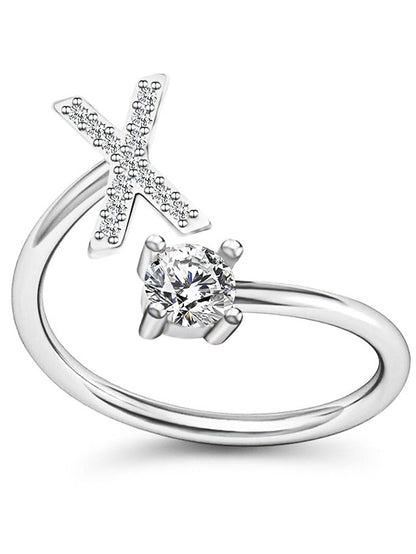 1PC Band Ring For Men's Crystal White Alloy Classic for Women