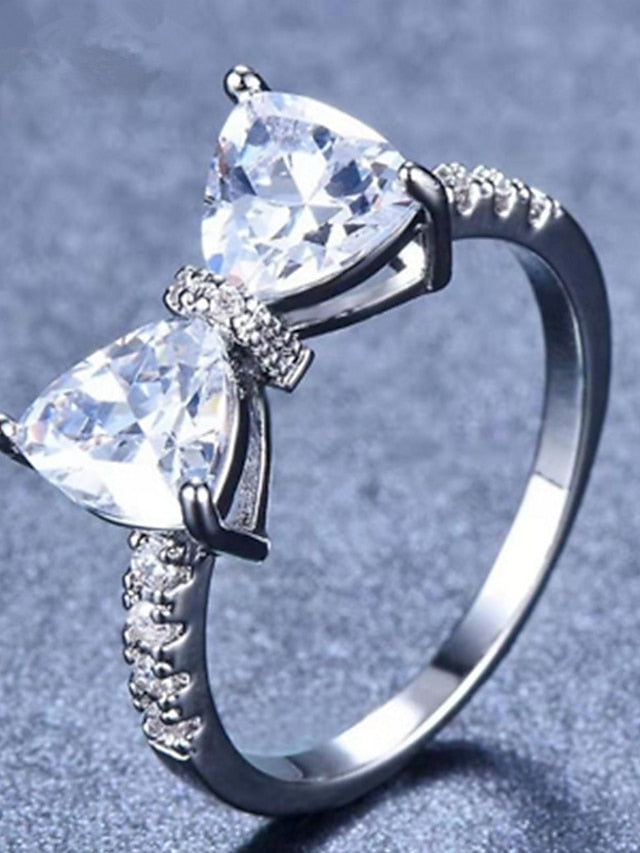 1PC Zircon Butterfly Tiny Diamond Ring For  Party Evening Date for Women