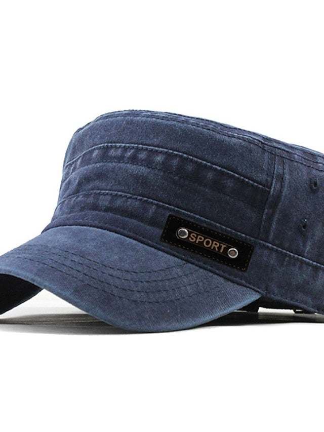 Four Seasons Casual Washed Cotton Flat Top Hat Unique Design Vintage Adjustable Fisher Caps Men Women Cap for Women