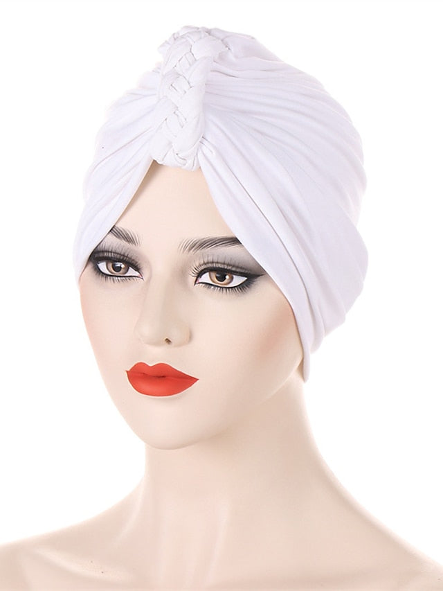 Fashion Inner Hijab Cap Black White Navy Colors Turban Hat Female Bandana Headband Hair Cover Cap Ladies Head Wraps Muslim Headscarf Bonnet for Women