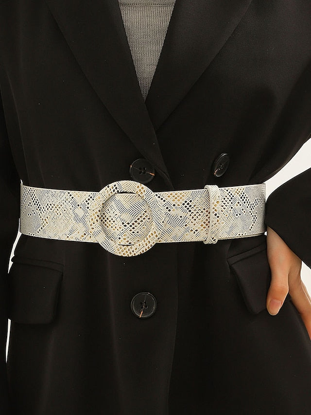 Belt PU Beige Waist Belt Valentine's Day Festival Plaid for Women
