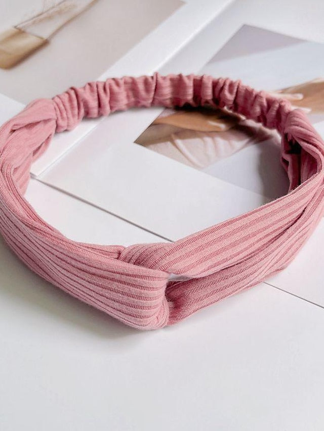 Women Twist Knotted Boho Stretchy Hair Bands Cross Turban for Women