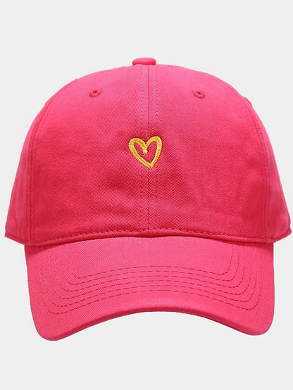 Cotton Baseball Caps Unisex Casual Sunhat Heart Embroidery Man Women Summer Hat Outsport Daily Duck Tongue Cap Couple Sun Visor for Women