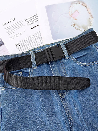 Men's Web Belt Canvas Plastic Buckle Plain Classic Casual Work Daily Black Blue Green Coffee for Women