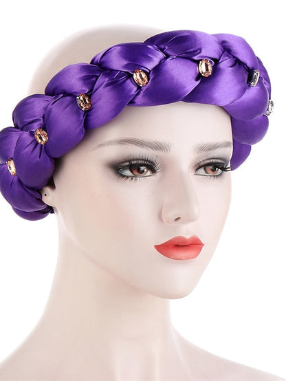 Latest Exaggerated Big Satin Twist Braid Headband African Accessories Women Fashion Turbans Ladies Head Wraps for Women