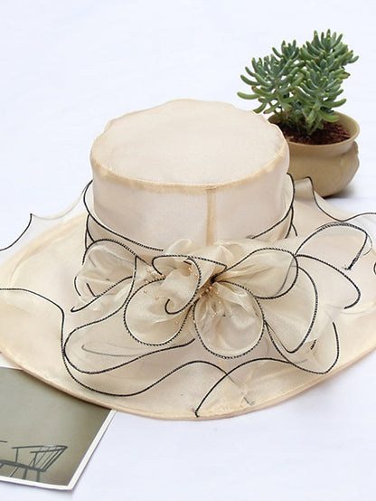 Party Hat Party Wedding Special Occasion Flower Solid Color Wine Black Hat / White / Fall / Winter / Spring / Summer for Women