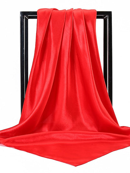 1pcs 90*90cm Solid Colors Neckerchief Hijab Scarf For Women Silk Satin Headband Hair Scarves Female Square Shawls Head Scarfs For Ladies for Women