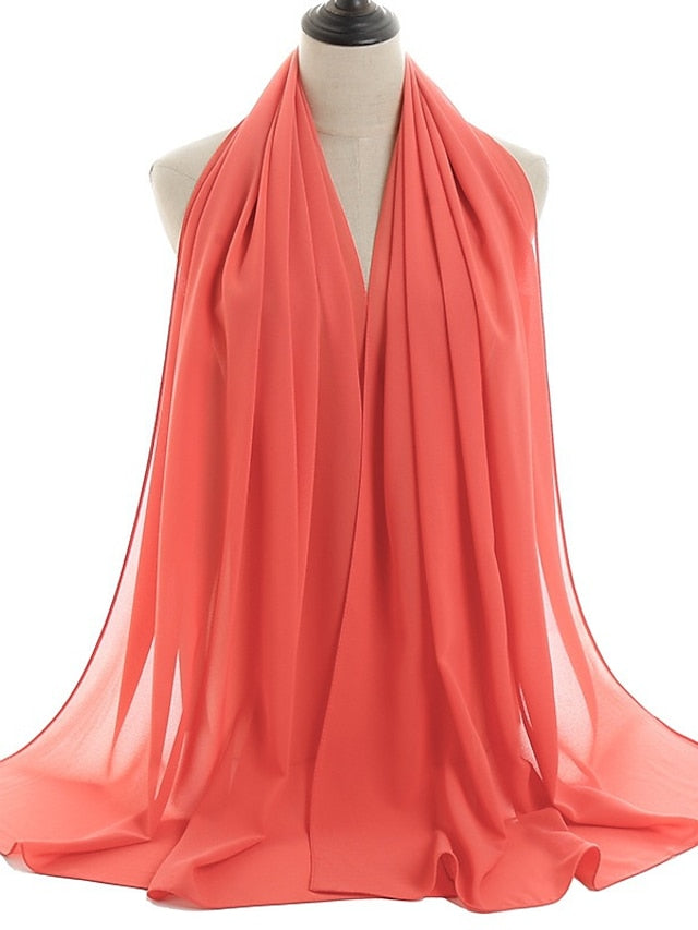 180*75cm Muslim Fashion Chiffon Hijab Scarf Women Scarves Long Shawl Islamic Hijabs Simple Head Scarf Solid Wrap Turban for Women