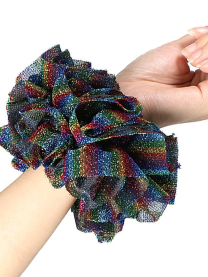Oversize Scrunchies Giant Large Intestine Big Hair Ties Elastic Rubber Bands Glitter Ponytail Holder Hijab Volumizing Scrunchies for Women