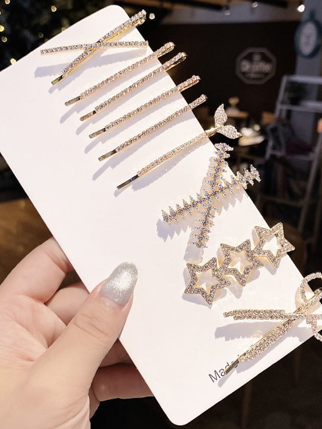 Hair Clip Set For Party Evening Daily Rhinestone Alloy for Women