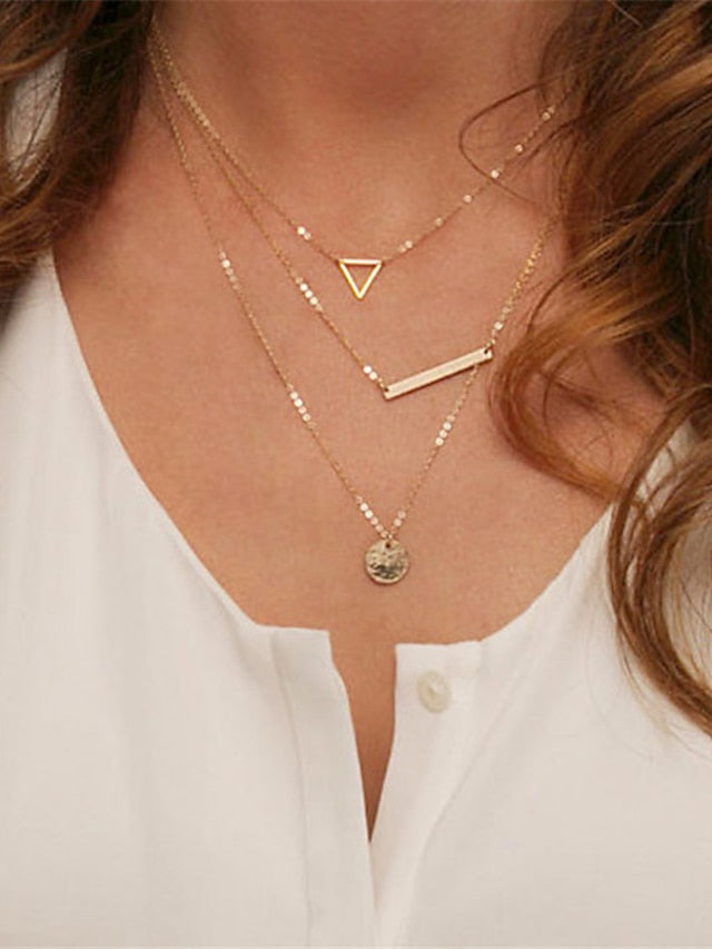 1pc Long Necklace For Party / Evening Gift Alloy Coin Bar Star for Women