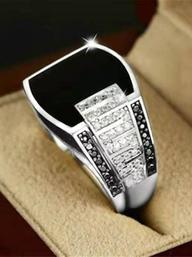 1PC Alloy Ring For Couple's- Geometrical with shiny strass for Women