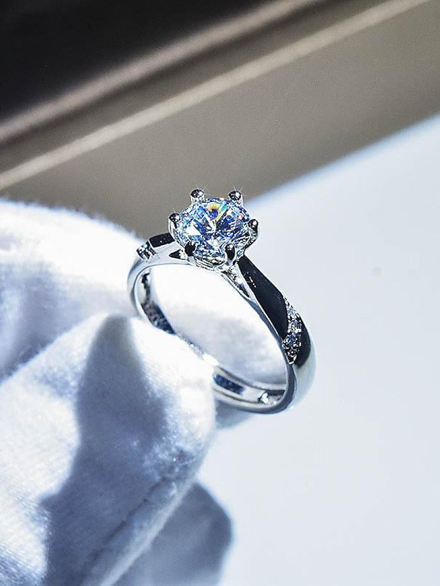 Wedding Ring For Anniversary Party Evening Gift Imitation Diamond Alloy Classic for Women