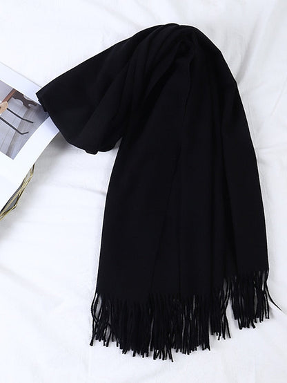 Shawls & Wraps Party Black Scarf Pure Color / Basic / Red / Fall / Winter / Polyester for Women