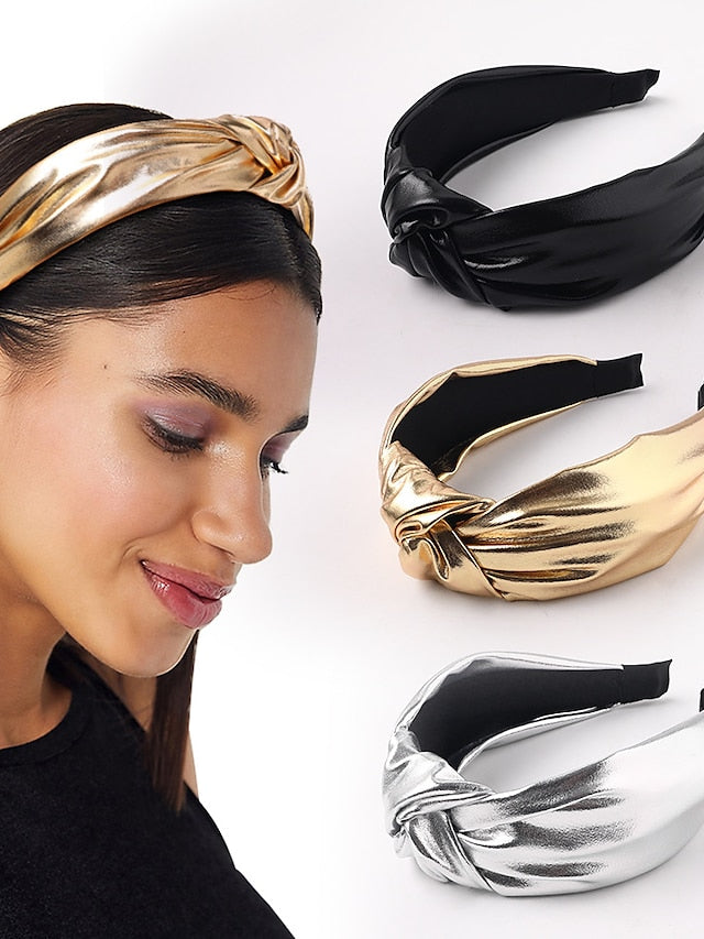 3pcs Headbands Headband For Daily PU Leather Mixed Color for Women