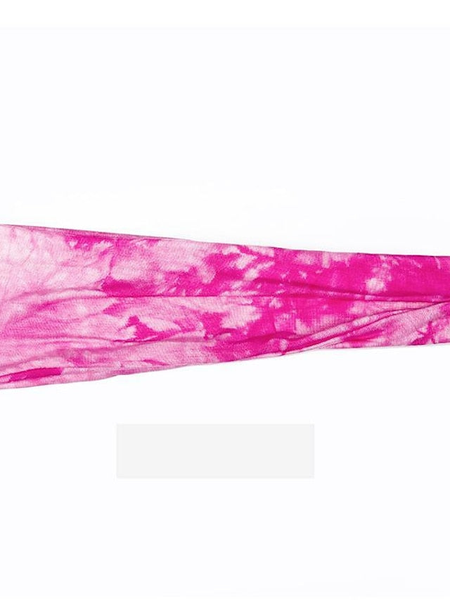 1PC Girls' Headbands Headband For Outdoor Fabric Tie dye green Tie Dye Purple Tie Dye Yellow for Women