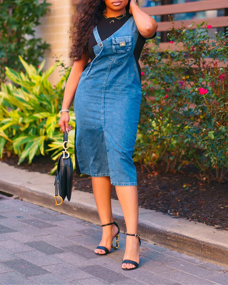 Spliced Slit Dress