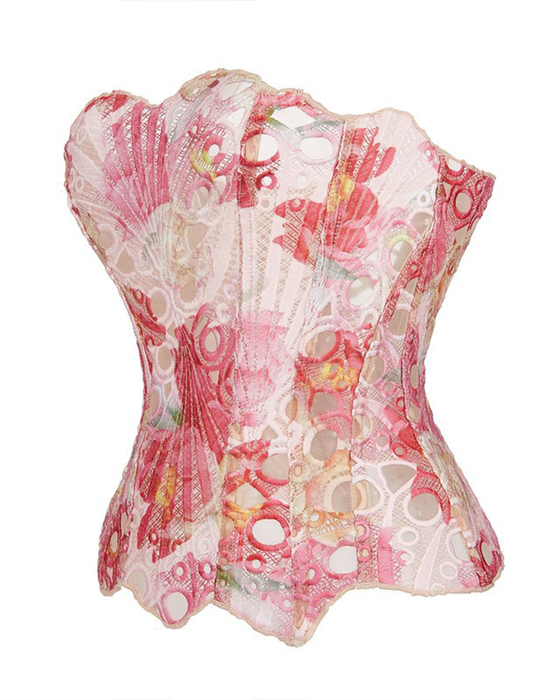Irregular Lace Mesh Corset