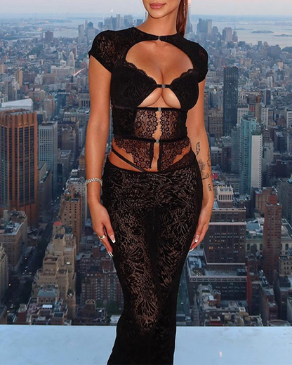 High-Waisted Bootcut Trouser Set