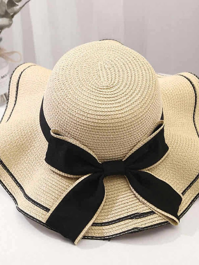 New Summer Straw Hats for Women Fashion Sunshade Beach Hat Travel Bow Big Brim Sun Hat Korean Version Wild Panama Hat Caps for Women
