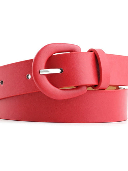 Unisex PU Buckle Belt PU Leather Prong Buckle D-ring Casual Classic Party Daily Black Pink Red Brown for Women