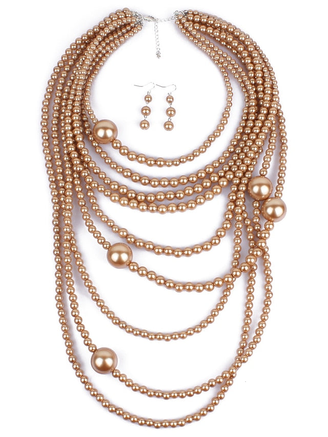 necklace Chic & Modern Party Pure Color Jewelry Sets / Imitation Pearl / Gold / Fall / Winter / Spring for Women