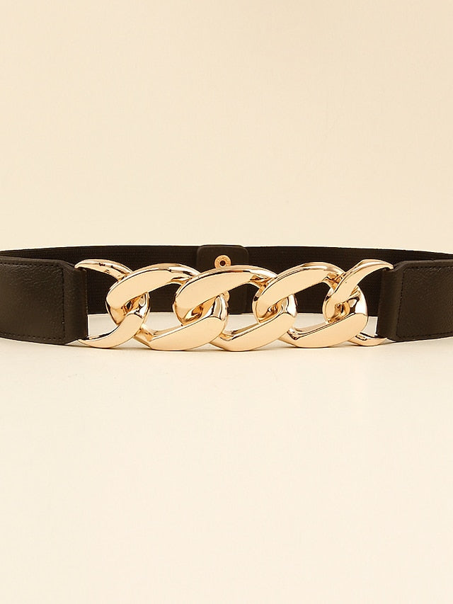 Corset Belt Nylon Metal Chain Steel Buckle Geometric Formal Party Daily Silver Gold for Women