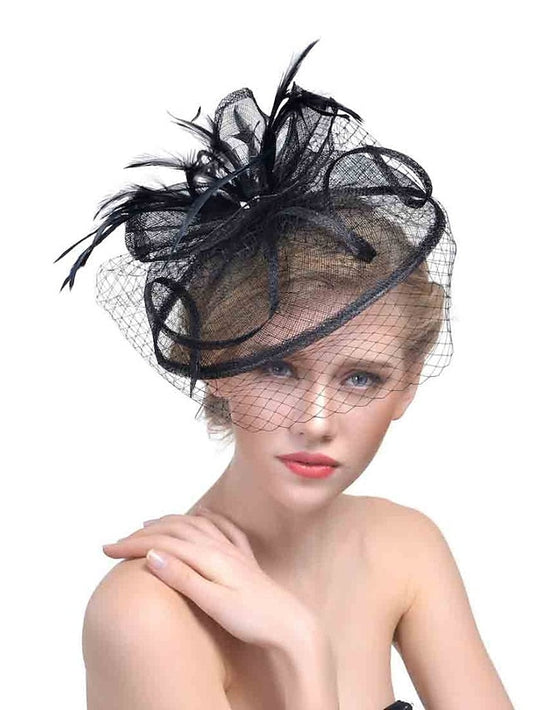 Hair Clip Party Party Solid Color Headwear / Black / Yellow / Red / Blue / Purple for Women