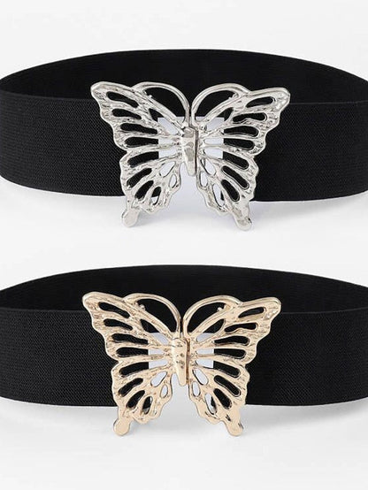 Wide Belt Nylon Metal Bucke Bow Decor Formal Casual Party Daily Silver Gold for Women
